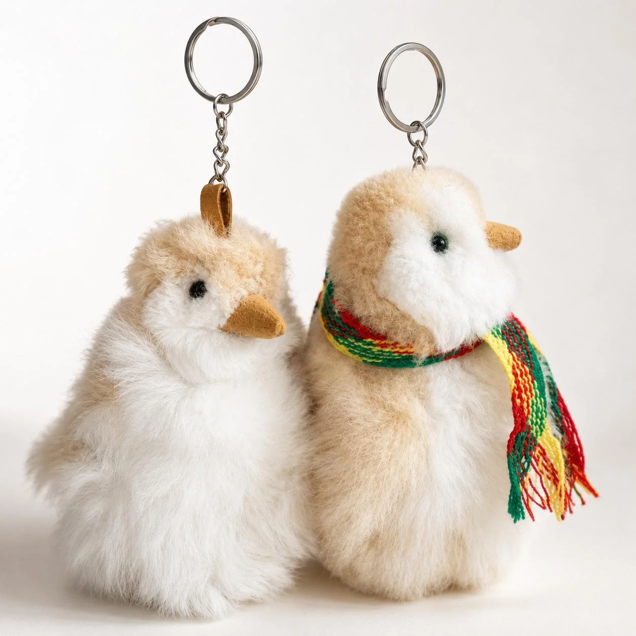Handcrafted Alpaca Fur Keychain | Soft Animal Bag Charm — Llama